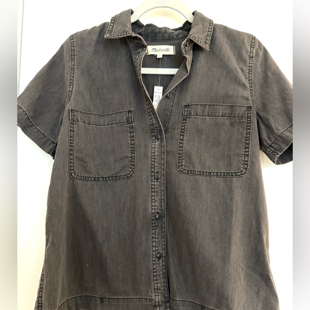 Madewell Charcoal Cotton Button-Up Shirt